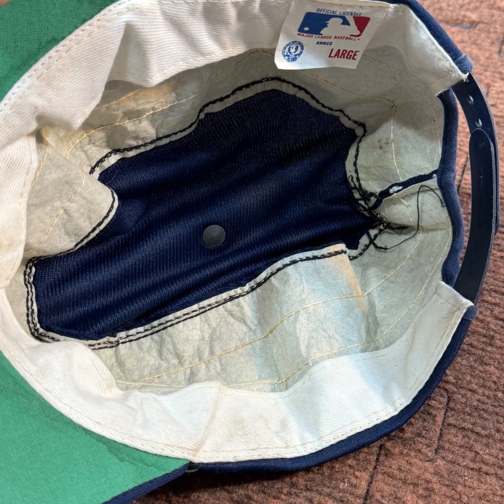Vintage Chicago White Sox MLB Annco Painter Hat Navy Blue Stripe Snapback Large